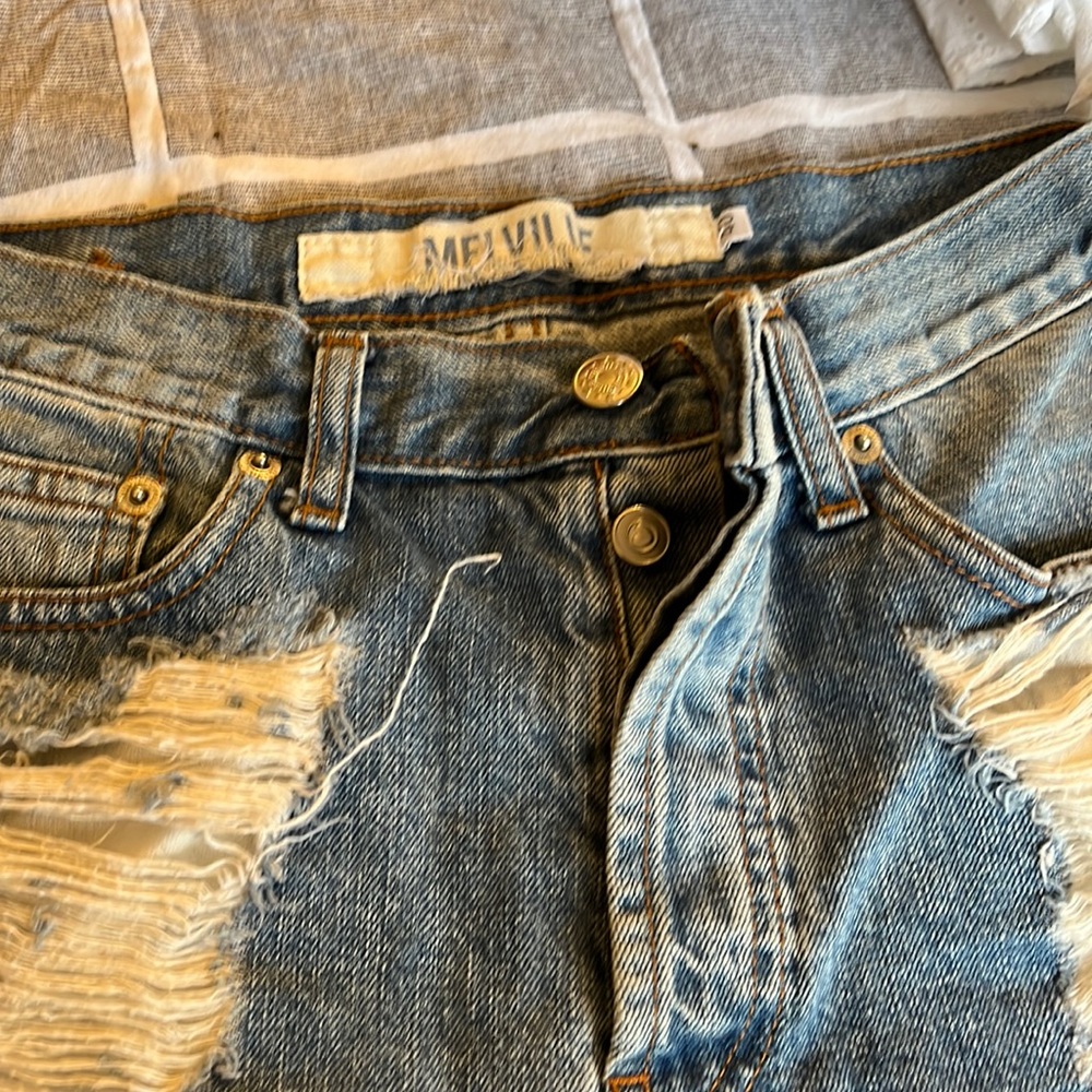 Brandy Melville Womens Shorts Distressed Destroyed Denim Cutoffs Daisy Dukes 28